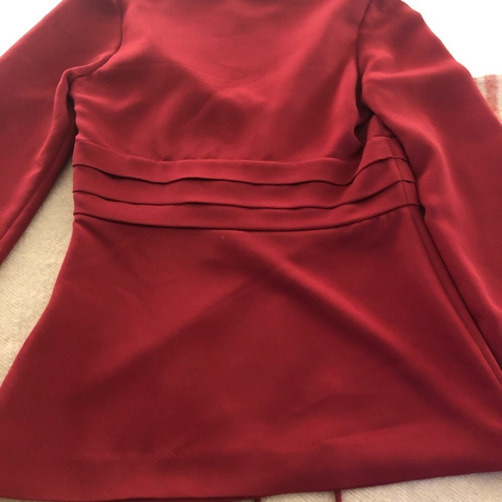 NWT IRO Luana Top Red Blouse Shirt Tank Tunic Ruffle Statement Sleeve Sz US 0 - Picture 5 of 6